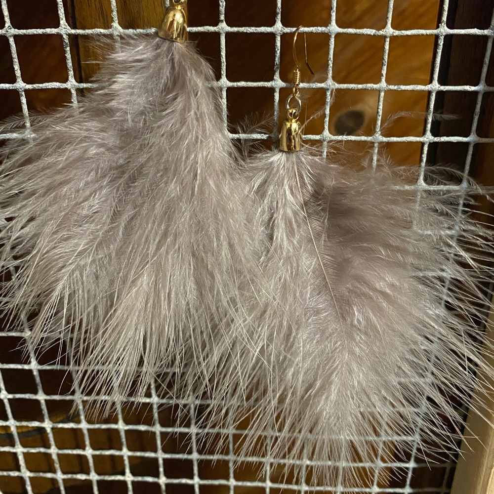 Handmade feather earrings